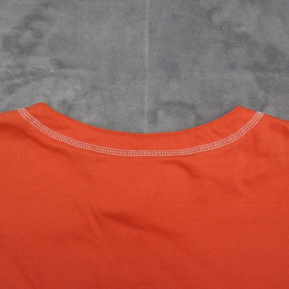 Bridge Gate Shirt Womens S Orange Short Sleeve Henley Button Pocket Knit T Shirt - Picture 11 of 15